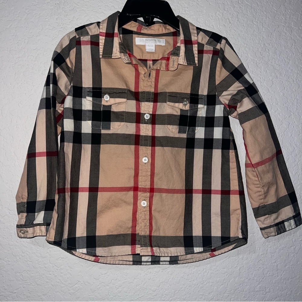 Burberry Kids Plaid Button Down Shirt